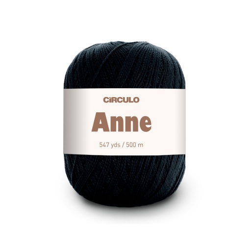 Fio de crochet CÍRCULO Anne 500 147g preto 8990