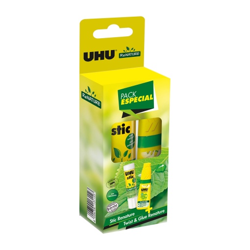 Cola stick UHU Renature pack especial Twist & Glue e stick 21g