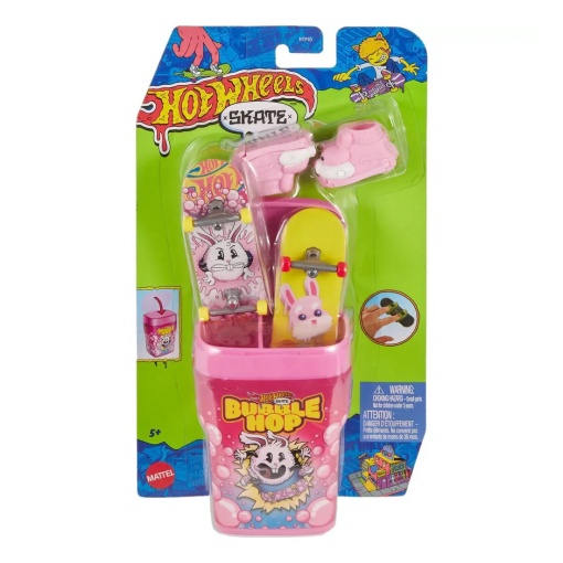 Hot Wheels skate de dedos (2 unidades) com frasco de aroma Bubble Hop MATTEL