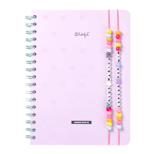 Agenda escolar semanal A5 2025/26 12 meses espiral MR.WONDERFUL "Algo mágico espera por mim"