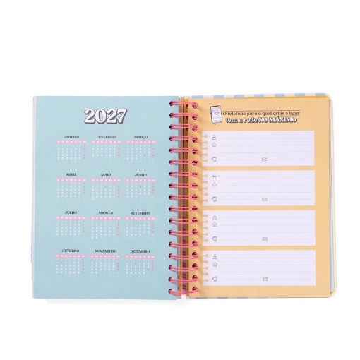 Agenda escolar diária A5 2025/26 12 meses espiral MR.WONDERFUL "Cada dia mais e melhor"