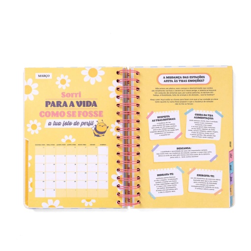 Agenda escolar diária A5 2025/26 12 meses espiral MR.WONDERFUL "Cada dia mais e melhor"