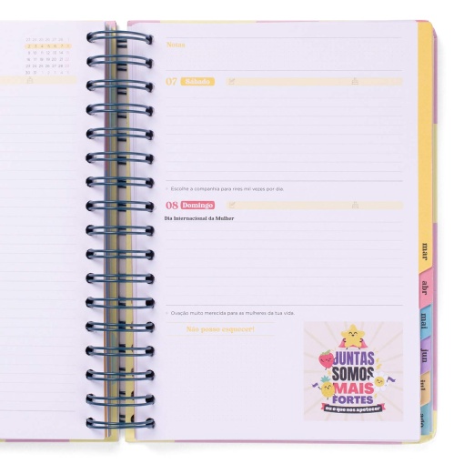 Agenda escolar diária 134x175mm 2025/26 12 meses espiral MR.WONDERFUL "Grande dia à vista"
