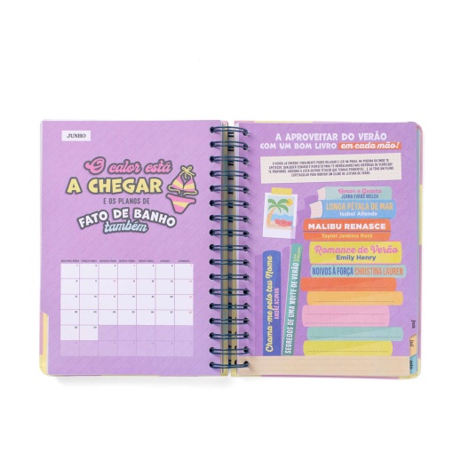 Agenda escolar diária 134x175mm 2025/26 12 meses espiral MR.WONDERFUL "Grande dia à vista"