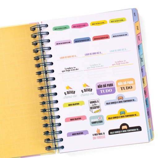 Agenda escolar diária 134x175mm 2025/26 12 meses espiral MR.WONDERFUL "Grande dia à vista"