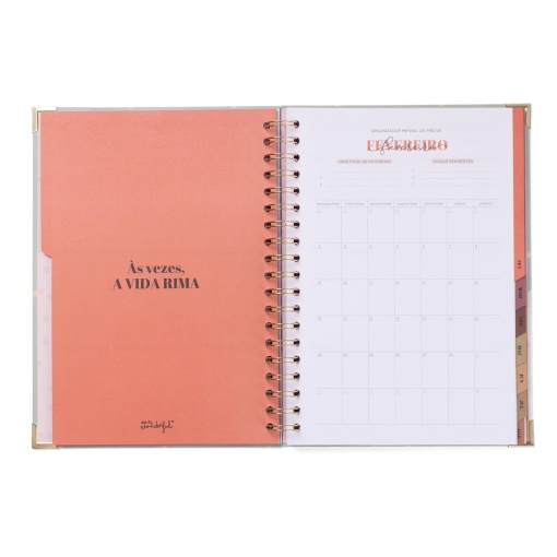 Agenda escolar semanal 216x246mm 2025/26 12 meses espiral MR.WONDERFUL "Vou deixar-me surpreender"