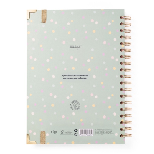 Agenda escolar semanal 216x246mm 2025/26 12 meses espiral MR.WONDERFUL "Vou deixar-me surpreender"