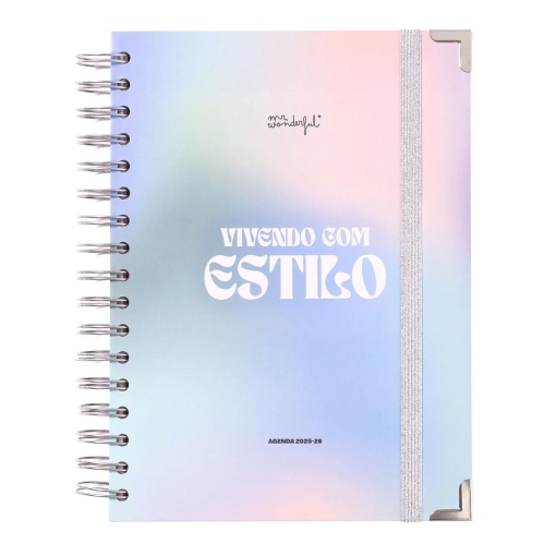 Agenda escolar semanal A5 2025/26 18 meses espiral MR.WONDERFUL "Vivendo com estilo"