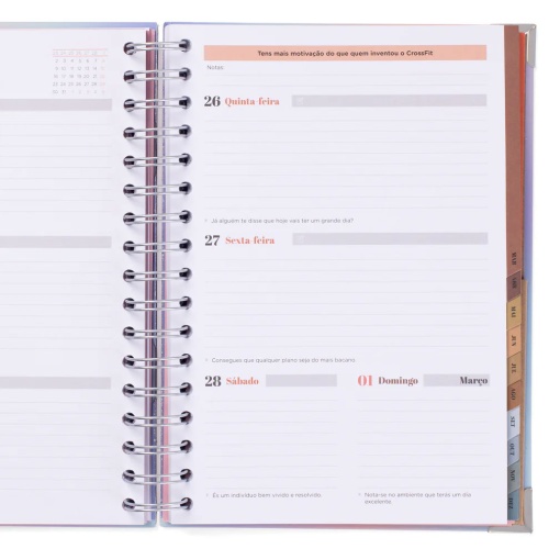 Agenda escolar semanal A5 2025/26 18 meses espiral MR.WONDERFUL "Vivendo com estilo"