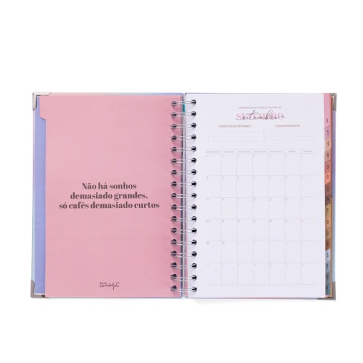 Agenda escolar semanal A5 2025/26 18 meses espiral MR.WONDERFUL "Vivendo com estilo"