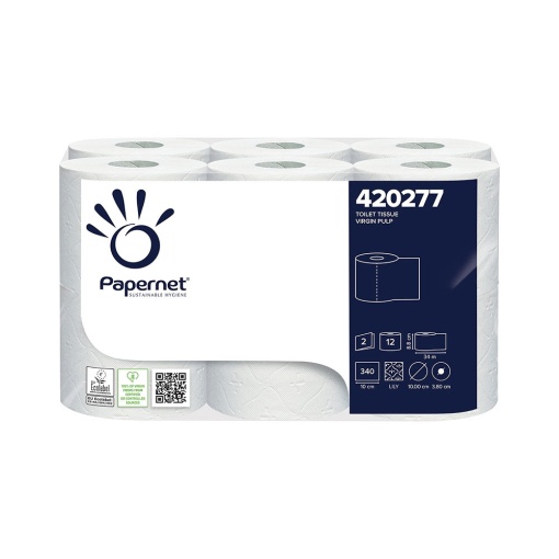 Papel higiénico 2 folhas 34 metros PAPERNET (12 rolos)