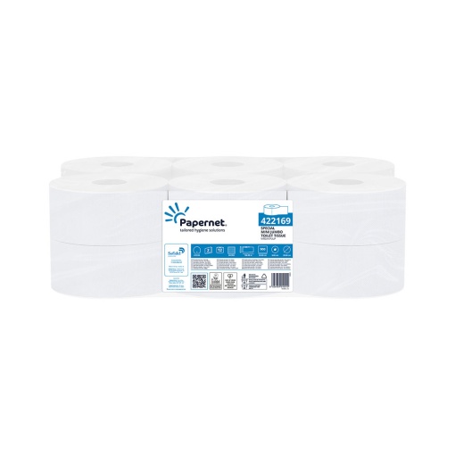 Papel higiénico jumbo 2 folhas 180 metros (12 rolos) PAPERNET