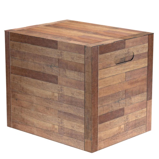 Caixa de cartão cabaz Teak 38,5x30x33cm com pega