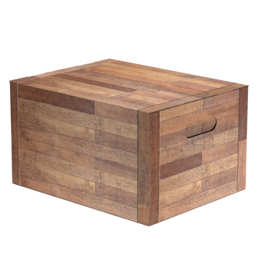 Caixa de cartão cabaz Teak 38,5x30x22cm com pega