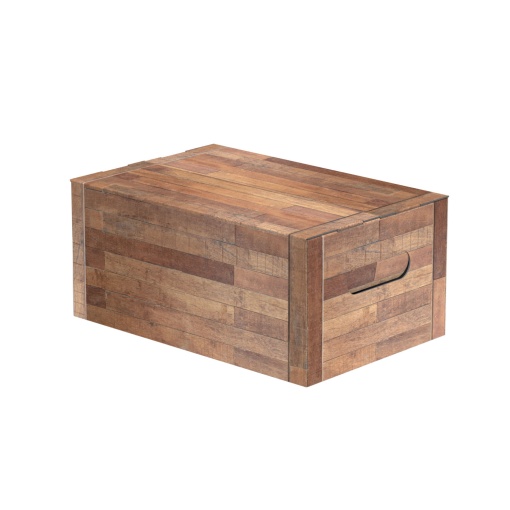Caixa de cartão cabaz Teak 33x22x15cm com pega