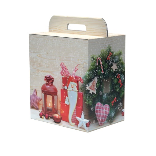 Caixa de cartão cabaz Cozy Christmas 30,5x23x34cm com pega