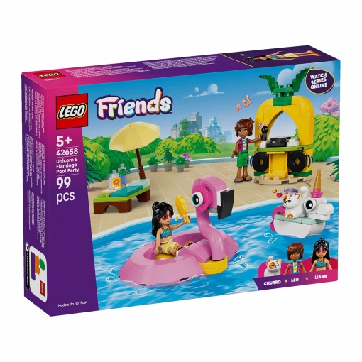 LEGO Friends Festa na Piscina com Unicórnio e Flamingo 42658