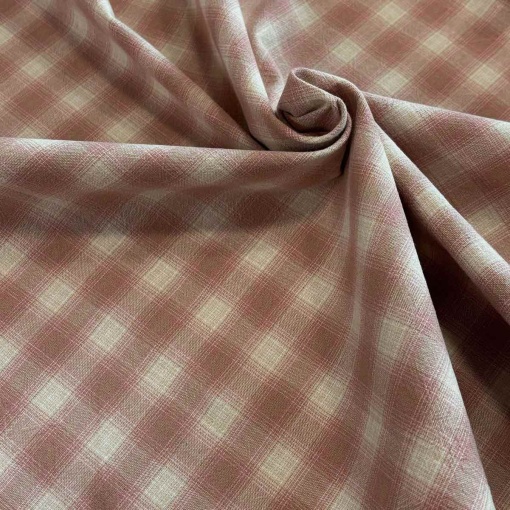 Tecido Quilt Gate Yarn Dyed xadrez cru rosa 1x1,10m