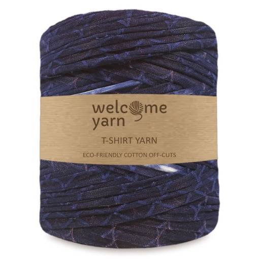 Trapilho Welcome Yarn 120m 750g (aproximadamente) azul escuro com brilhantes