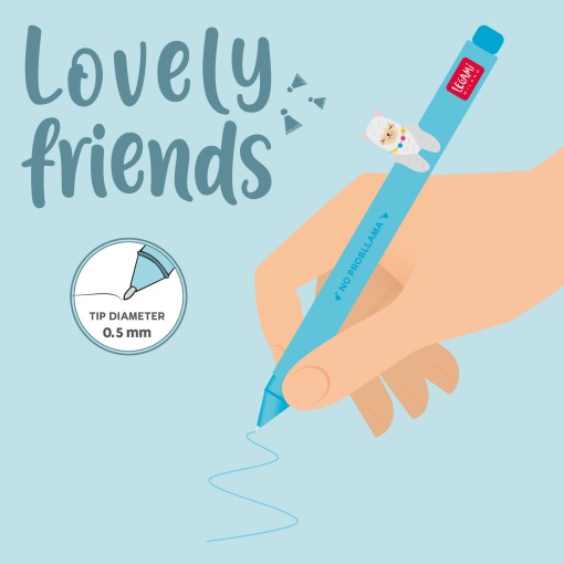 Esferográfica de gel LEGAMI Lovely Friends Lama azul celeste