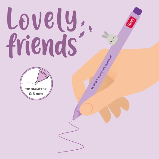 Esferográfica de gel LEGAMI Lovely Friends Bunny roxo