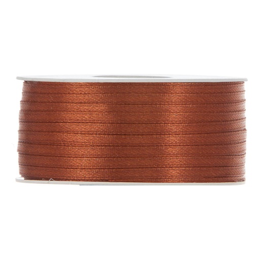 Fita de cetim MP Doppio Raso 3mmx100m castanho 62