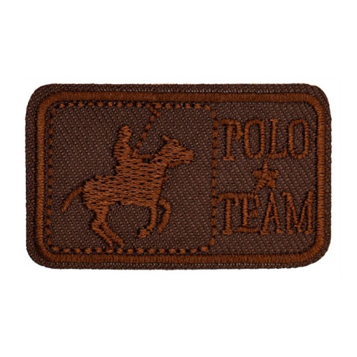 Aplicação de tecido termocolante Polo Team 30x50mm castanho