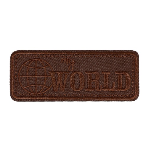Aplicação de tecido termocolante My World 32x78mm castanho