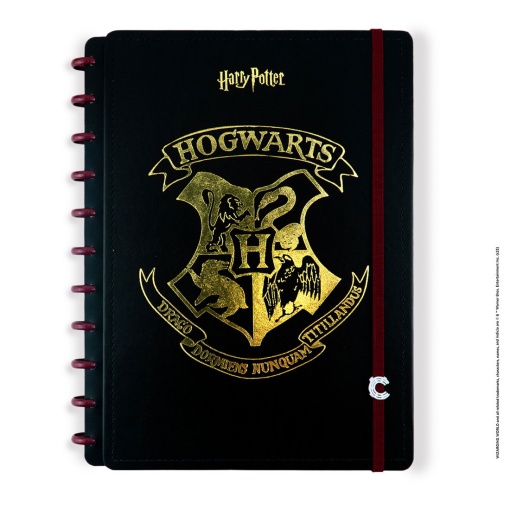 Caderno inteligente grande (215x280mm) pautado Harry Potter Black
