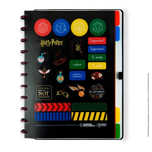 Caderno inteligente grande (215x280mm) pautado Harry Potter Black
