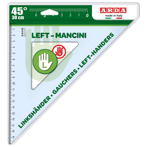 Esquadro geométrico para esquerdinos ARDA Left-Mancini 45º/30cm