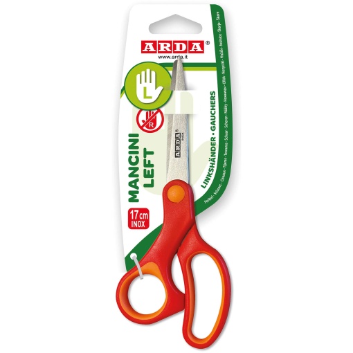 Tesoura escolar para esquerdinos 17cm bico ARDA Left-Mancini