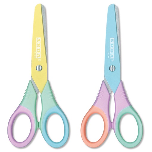 Tesoura escolar 13cm redonda ARDA Bi-Soft pastel bicolor 2.0 sortido