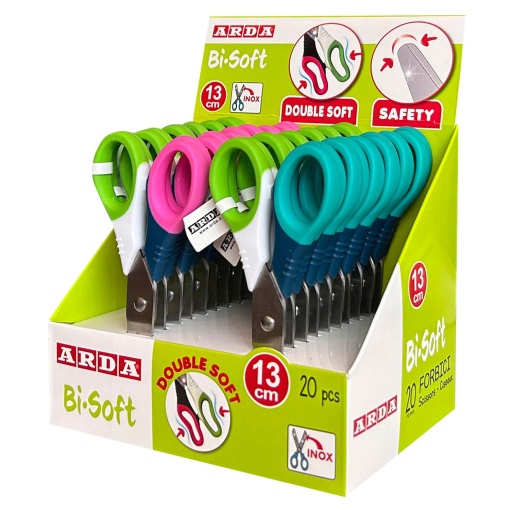 Tesoura escolar 13cm redonda ARDA Bi-Soft sortido