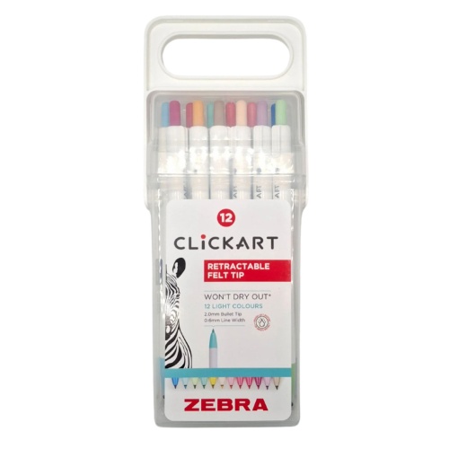Marcador ZEBRA ClickArt 0,6mm 12 cores sortidas