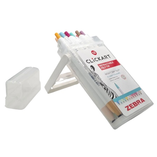 Marcador ZEBRA ClickArt 0,6mm - 12 cores