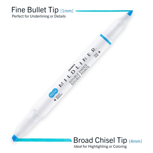 Sublinhador ZEBRA Mildliner 2 pontas - 5 cores suaves