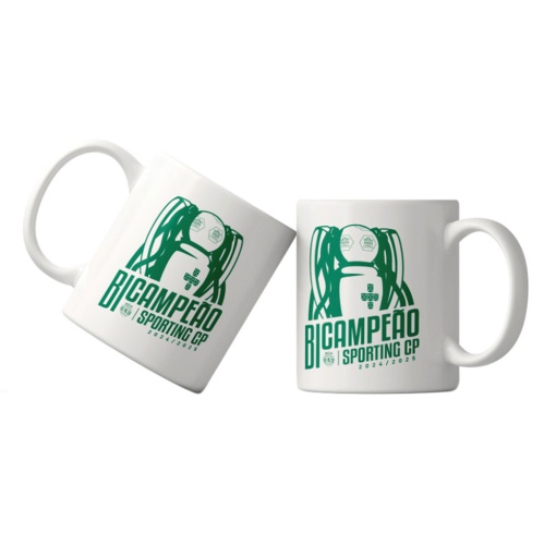 Caneca Sporting bicampeão branco