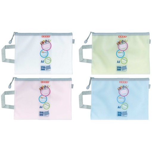 Bolsa para documentos com zipper A4 ARDA Keep Colour pastel sortido