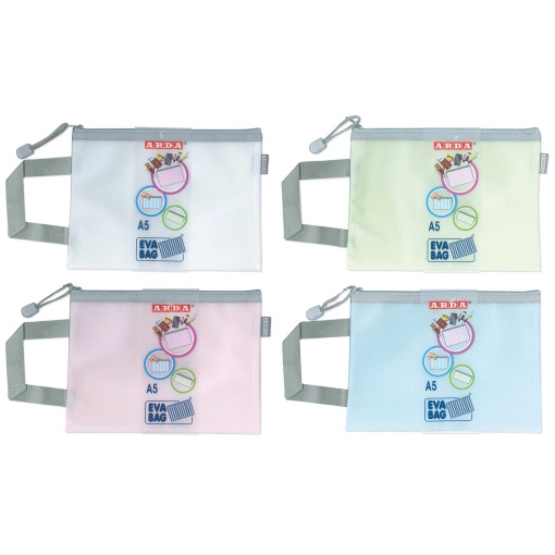Bolsa para documentos com zipper A5 ARDA Keep Colour pastel sortido