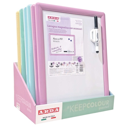 Quadro branco magnético 29x39cm ARDA Keep Colour pastel sortido