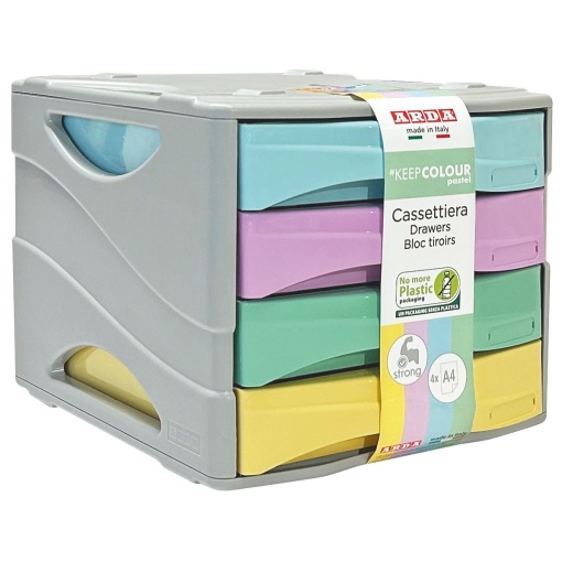 Tabuleiro de secretária 4 gavetas ARDA Keep Colour pastel