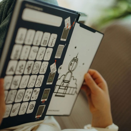 Bloco de desenho com ecrã LCD - Galáxia KIDYWOLF KidyDraw