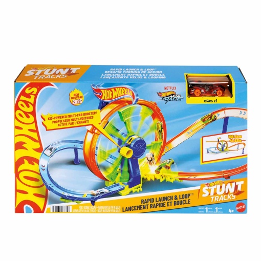 Hot Wheels Stunt Tracks lançamento veloz e looping MATTEL