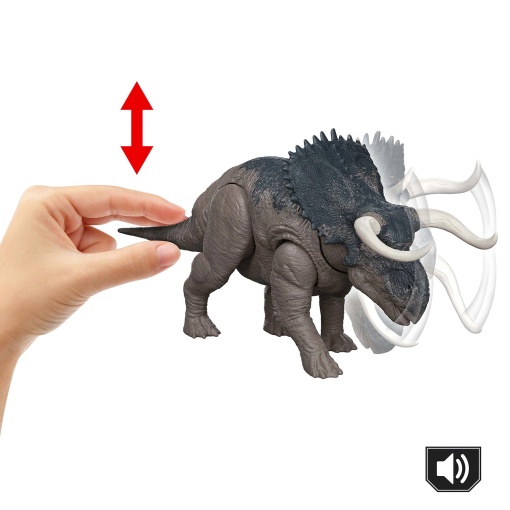 Jurassic World Rugido Selvagem Nasutoceratops 28cm MATTEL