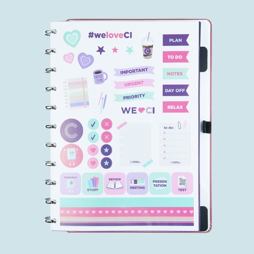 Caderno inteligente grande (215x280mm) pautado Guava