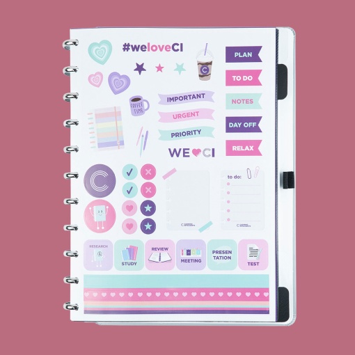 Caderno inteligente grande (215x280mm) pautado Glacial