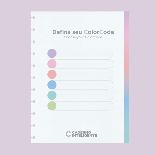 Recarga para caderno inteligente grande (215x280mm) ColorCode pautado 60 folhas 90g