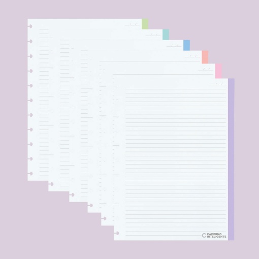 Recarga para CADERNO INTELIGENTE grande 215x280mm ColorCode pautado 60 folhas 90g