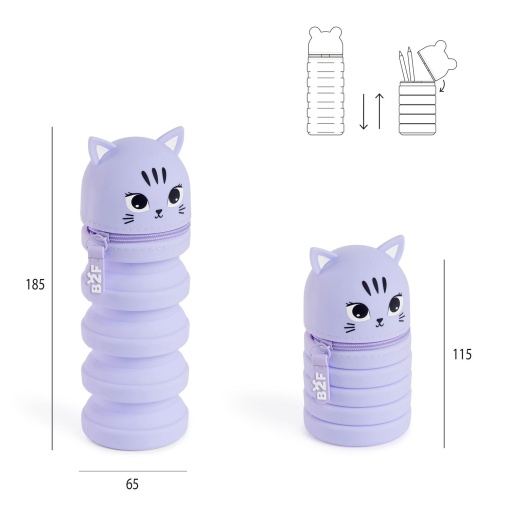 Estojo escolar de silicone extensível MIQUELRIUS Growing Pets Gatinha